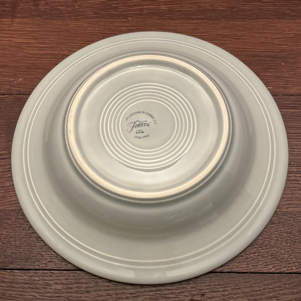 Fiesta Fiestaware Pearl Gray Deep Plate Soup Plate Rimmed Bowl Homer Laughlin Co